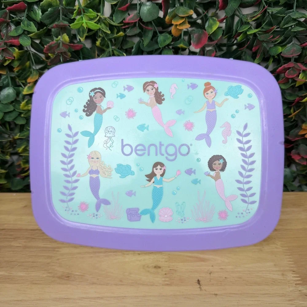 Bentgo Kids Prints Leak-Proof 5-Compartment Bento Lunch Box Purple Mermaid Print